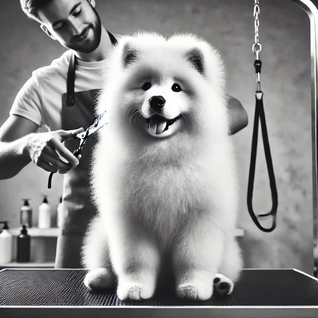 Dog getting a stylish haircut from a professional groomer