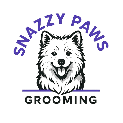 Snazzy Paws Grooming logo with dog paw icon